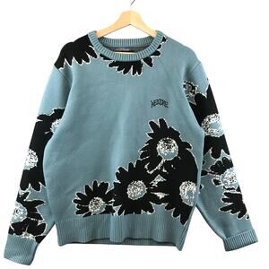Welcome Daisies Knit‎ Sweater Slate Floral size Small